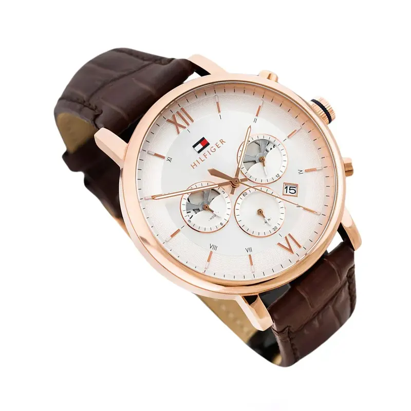 Tommy Hilfiger Evan Chronograph Brown Leather Men's Watch- 1710394